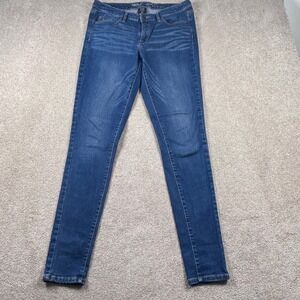 Mossimo Mid-Rise Skinny Jeans Womens 10L Dark Wash Power Stretch Denim 1324